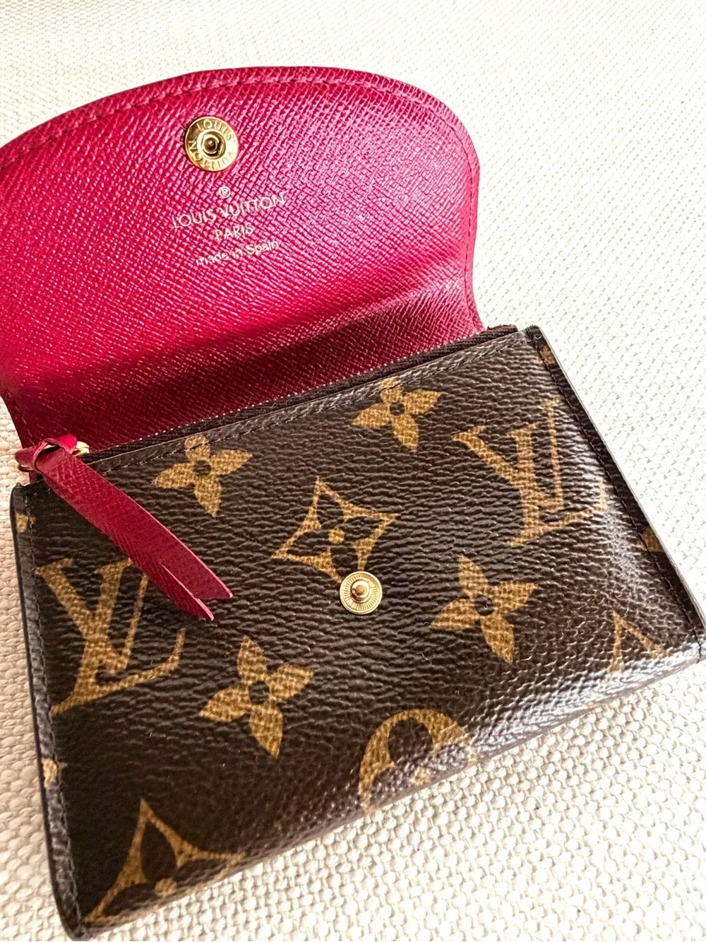 LOUIS VUITTON Rosalie Coin Purse Monogram Fuchsia M41939 Full Set